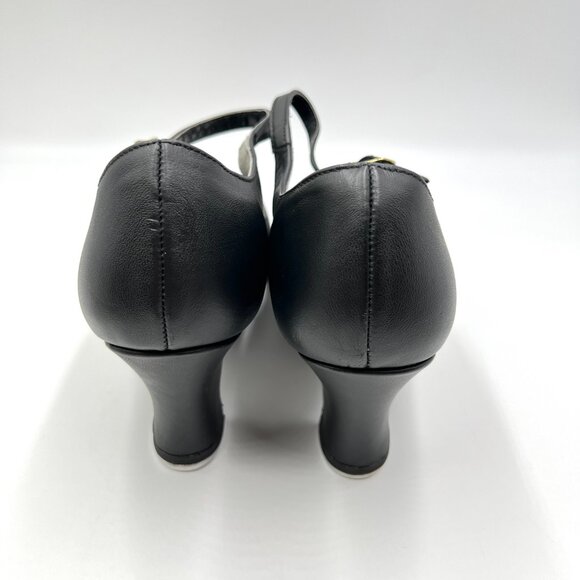 Capezio Women's # 657 Manhattan Xtreme Black Leather Tap Dance Shoes Heels 11 - Picture 6 of 14